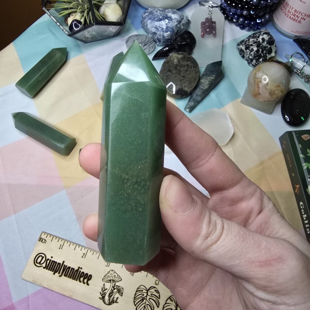 Green Aventurine Tower 3.25 Inch – Healing Crystal Point for Heart Chakra, Luck